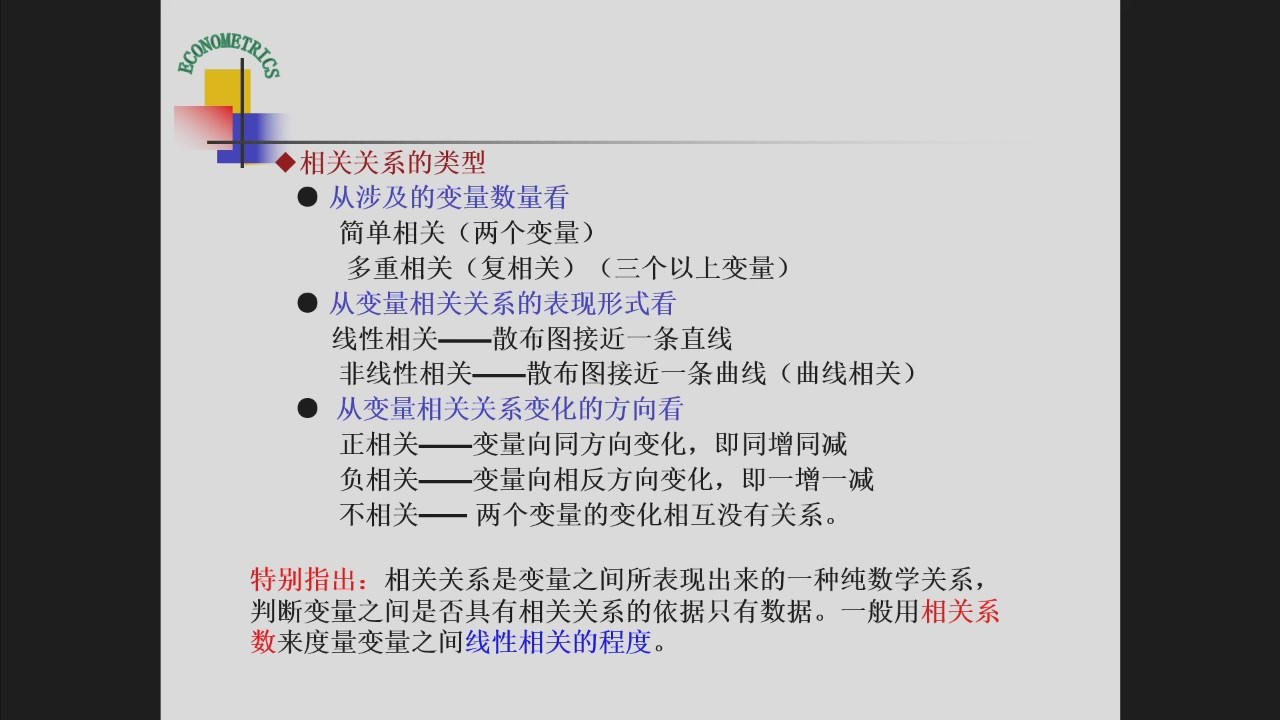 相关关系的类型