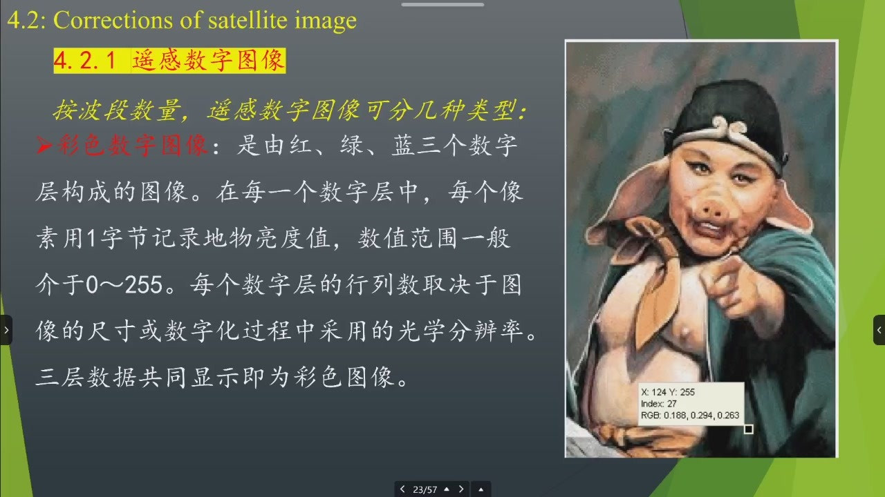 RGB 数值构成的彩色图像示例